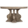 Rustic Grey Wood Round Dining Table