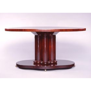 Art Deco Brown Wood Dining Table with Circular Design by Daabadi Furniture