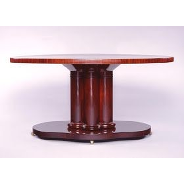 Art Deco Brown Wood Dining Table with Circular Design by Daabadi Furniture