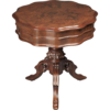 Antique Style Dark Brown Wood Dining Table with Carved Base