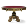 Victorian Era Dining Table with Red and Gold Carvings