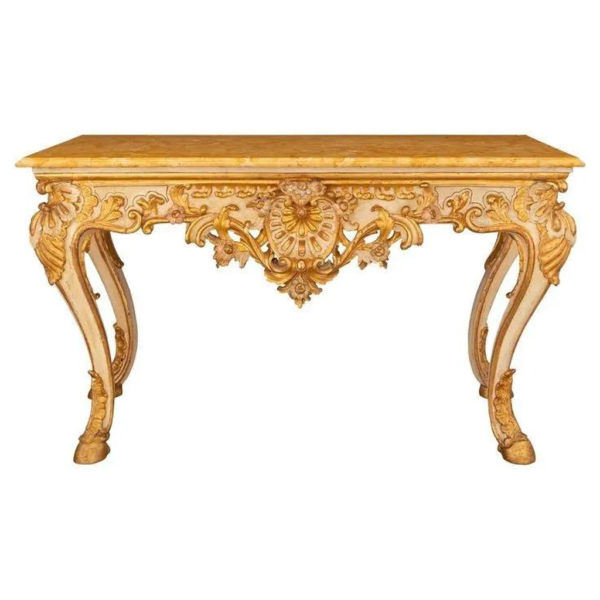 Baroque Style Gold & Ivory Dining Table