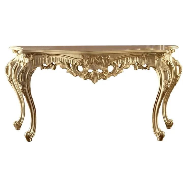 Baroque Gold Wood Console Dining Table