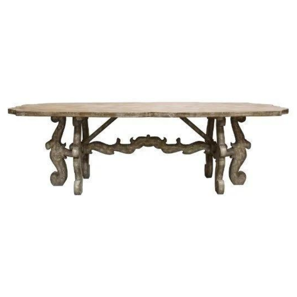 Cream Baroque Dining Table Wood Daabadi Furniture wholesaler