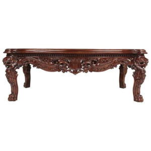 Classic Victorian Style Mahogany Dining Table with Ornate Carvings