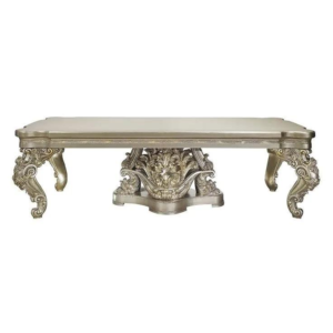 Rococo style marble top dining table gold finish