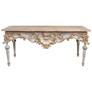 Rococo Dining Table with Carved Wood Details