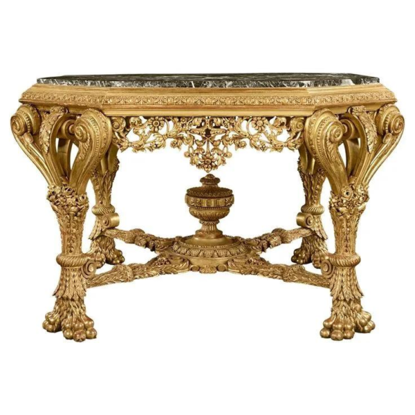 Victorian Style Gold and Marble Dining Table