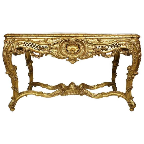 Baroque Gold Leaf Wood Dining Table