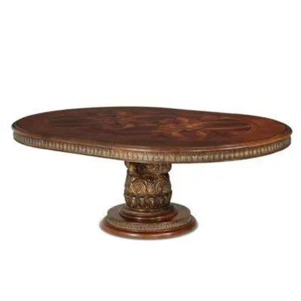 Renaissance Style Brown Wood Dining Table