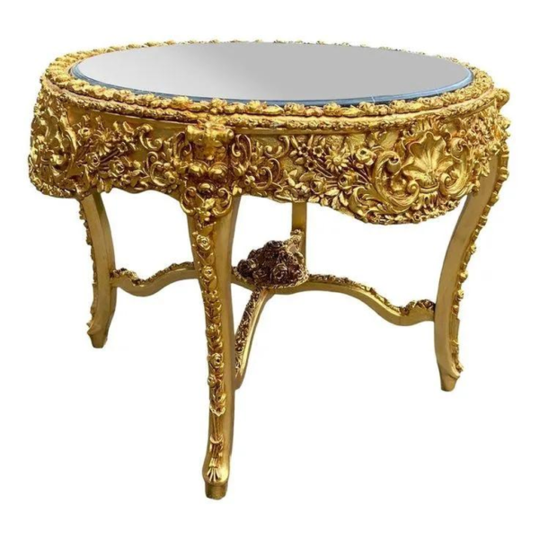 Gold wood carved Victorian dining table