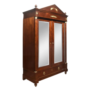 Brown Wood Empire Style Armoire