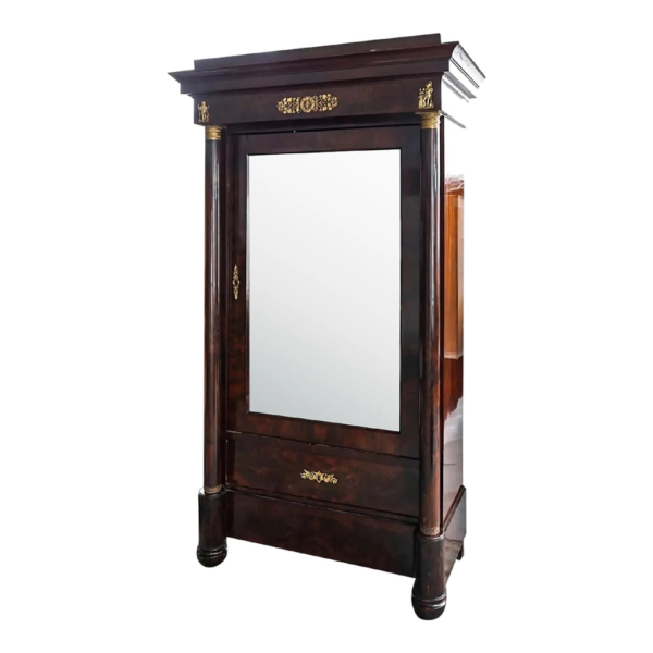 Empire Style Mahogany Wood Armoire
