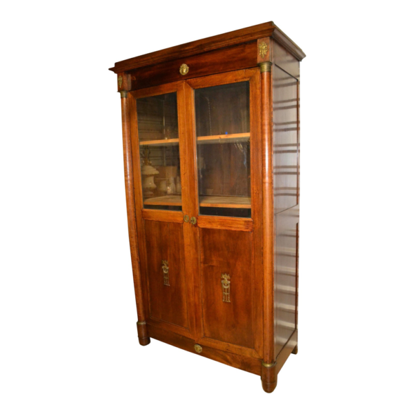Empire Style Wood Armoire with Glass Door