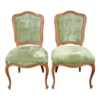 French Provincial Green Velvet Dining Chair