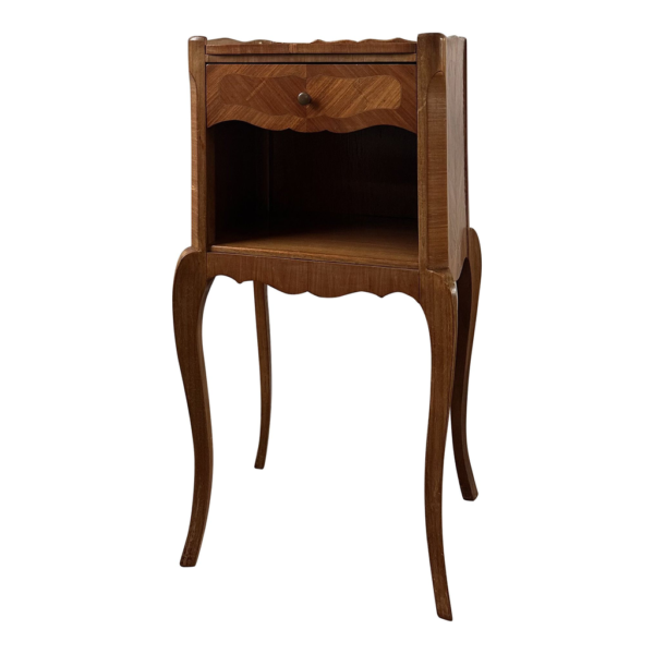 French Provincial Wood Nightstand with Drawer