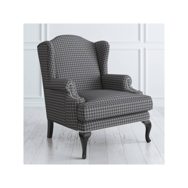 Elegant gray houndstooth armchair