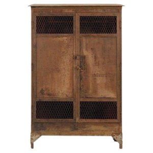 Industrial Style Iron Wardrobe with Mesh Doors