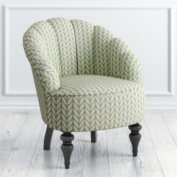 Green and beige leaf pattern accent sofa