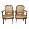 Louis XV style dining chair with damask upholstery