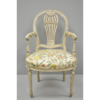 Mid-Century Dining Chair with Floral Upholstery