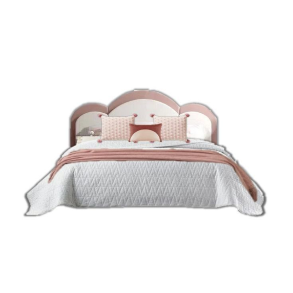 Mid-Century Modern Bed Frame in Pink and White by Daabadi Furniture supplier