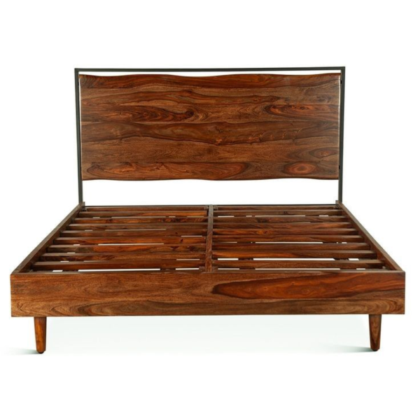 Mid-Century Modern Bed Teak Wood Frame