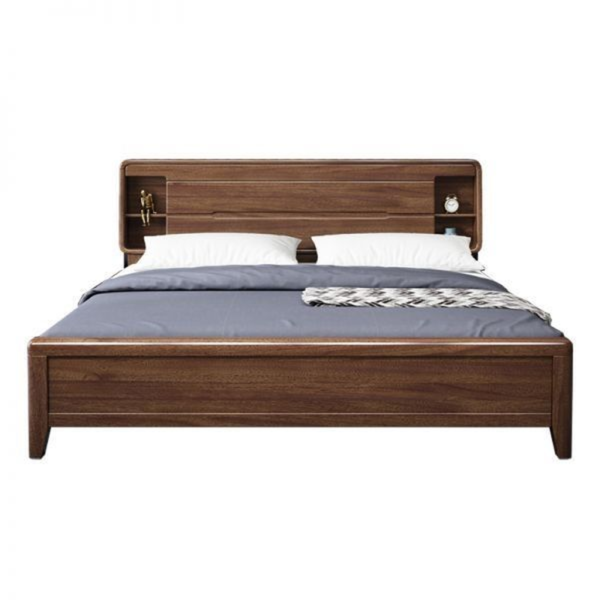 Mid-Century Modern Bed Teak Wood Frame Daabadi Furniture exporter