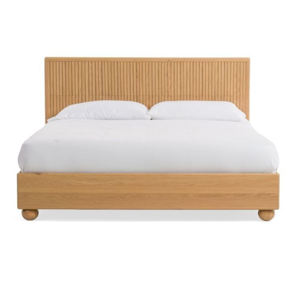 Mid-Century Modern Bed Teak Wood Natural Finish