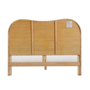 Mid-Century Modern Bed Teak Wood Platform Bed with Natural Finish
