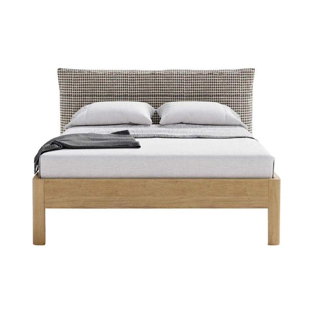 Mid Century Modern bed Natural Wood Finish