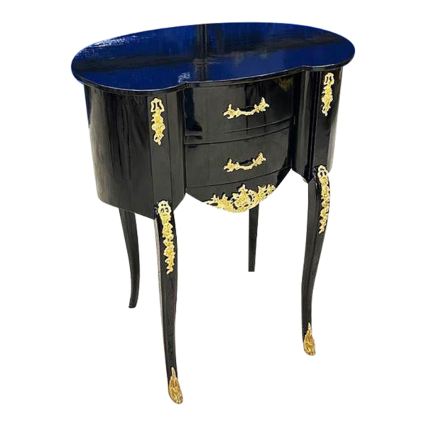 Mid-Century Modern Black and Gold bedside table