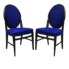 Mid-Century Modern Blue Velvet Dining Chair