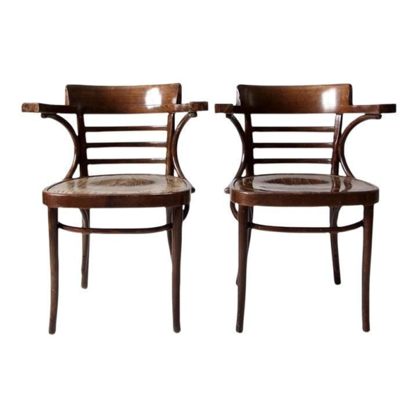 Mid-Century Modern Brown Wood Dining Chair