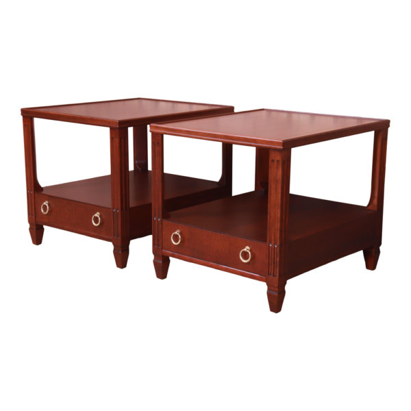 Mid-Century Modern Brown Wood Nightstand