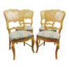 Mid-Century Modern Dining Chair Wood Wicker Floral Daabadi Furniture