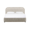 Mid-Century Modern Gray Fabric Bed
