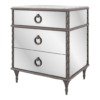 Mid-Century Modern Mirrored bedside table with Marble Top