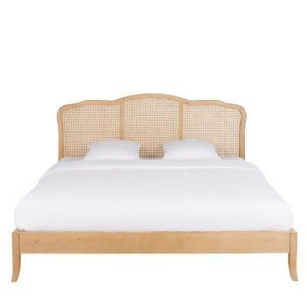 Mid-Century Modern Natural Wood Bed