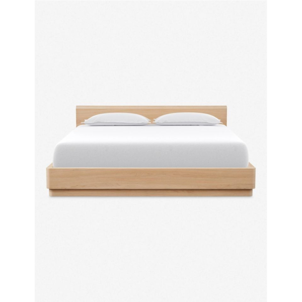 Mid-Century Modern Natural Wood Platform Bed