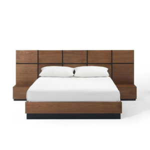 Mid-Century Modern Platform Bed Teak Wood Frame