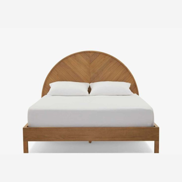 Mid-Century Modern Platform Bed Teak Wood Frame