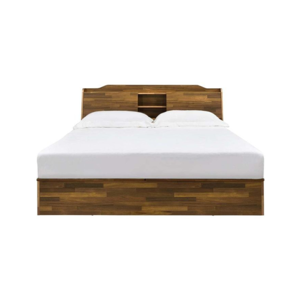 Mid-Century Modern Platform Bed Teak Wood Natural Finish