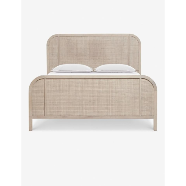 Mid-Century Modern Rattan Bed Frame