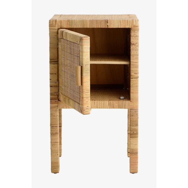 Mid-Century Modern Rattan Nightstand