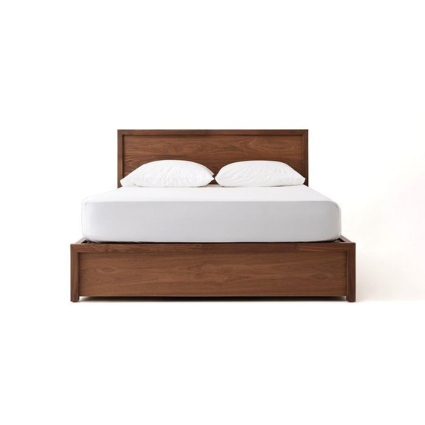 Mid-Century Modern Teak Wood Bed Frame