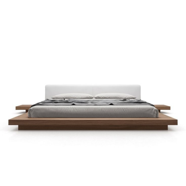 Mid-Century Modern Teak Wood Platform Bed