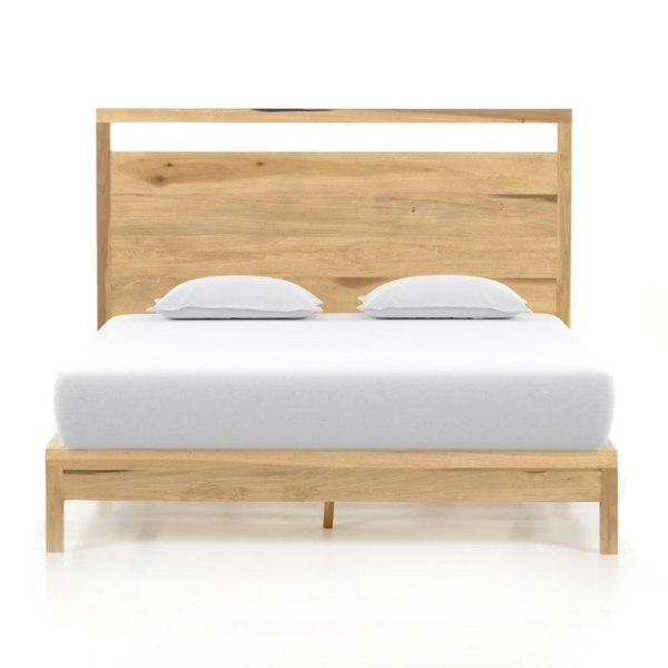 Mid-Century Modern Teak Wood Platform Bed
