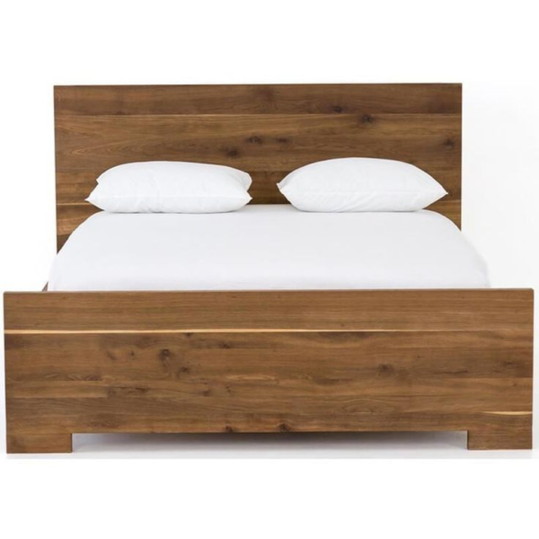 Mid-Century Modern Teak Wood Platform Bed