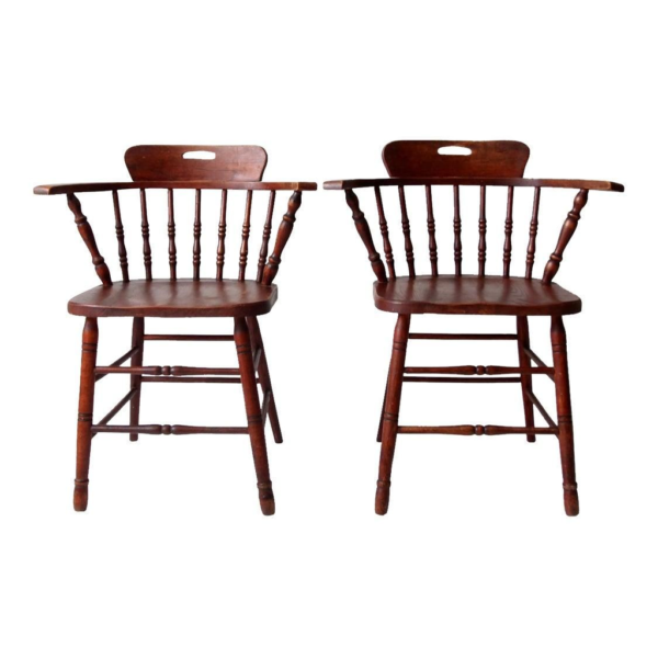 Mid-Century Modern Wood Dining Chair Set, Brown Wood Dining Chairs